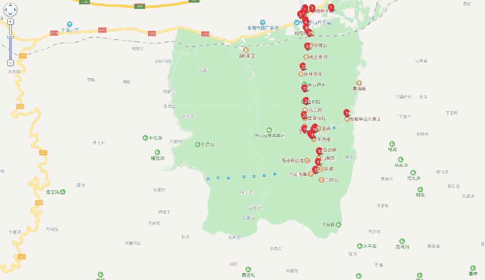 华山旅游导览图